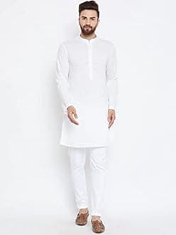 See Designs Mens White Solid Cotton Pajamas