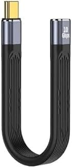 USB C Female to USB Male Adapter,10Gbps Type C Male to Type C 3.0 Female OTG Extender Cable, Charger Cable Adapter Flexible Flat Compatible with PC TV and More