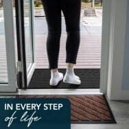 ubdyo Extra Durable Door Mat - Dirt Trapping Outdoor Welcome Mats - Non-Slip Outdoor Indoor Entrance - Low Profile Front Doormat (47" x 32", Bright Black)