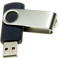 32GB USB 2.0 FlashDrive Rectangular Swivel Black/Silver in white box