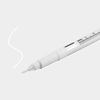 Microblading White Marker Pen Eyebrow Permanent Makeup Position Mark Tools with Ruler (2PCS)