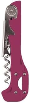 Boomerang Two-Step Corkscrew Wine Opener with Built-In Foil Cutter and Bottle Opener - Fuchsia