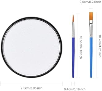 White Face Body Paint Makeup 30G,Professional Stage Screen Halloween,Non Toxic Face Body Paint Makeup for Halloween Costume Theater Dress-Up Zombie Vampire Skeleton Clown Makeup-01