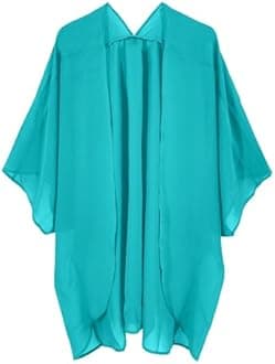 Moss Rose Women's Beach Kimono Coverup Sheer Chiffon Cover Ups, Casual Loose Open Front Cardigan Tops