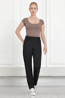 Dress Pants for Women Black Work Business Pants Tummy Control Office Straight Leg Professional Trousers Regular 31" Inseam High Waisted Ladies Slacks