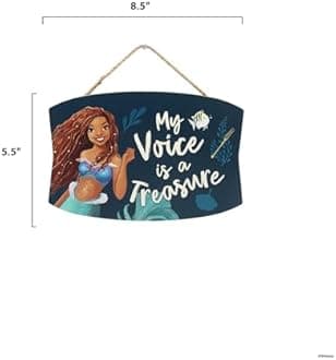 Disney The Little Mermaid Ariel My Voice is a Treasure Hanging Wood Wall Decor - Inspirational Ariel Sign for Home