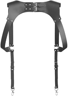 Voolup - Genuine Leather Suspenders for Men, Leather Suspenders, Mens Leather Suspenders in Vintage Style Handmade