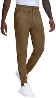 JWM Regular/Tall Mens Athletic Joggers Pants Long Inseam Tapered Sweatpant Workout Running Gym Training with 3 Zipper Pockets