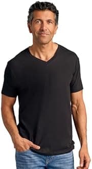 True Classic Mens V Neck T Shirts – Soft, Fitted Undershirts for Men Pack – Mens Undershirts – Cotton Blend, Tag-Free