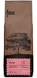 Black Baza Coffee, Ficus, Medium-Dark Roast, Freshly Roasted, Organic, Blend of Arabica & Robusta (Whole Beans, 250 grams)