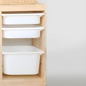 LITFAD Wooden Closed Back Bookshelf Freestanding Bookcase Modern Display Cabinet Shelf with Drawers Toy Storage Cabinet for Bedroom, Study, Living Room - 61" L x 12" W x 30" H White