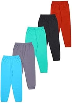 KYDA KIDS® Boys 100% Cotton Printed Track Pants | Elastic Waist Loose Fit Kids Casual Summer Trousers | Multicolor Combo (Pack of 5)
