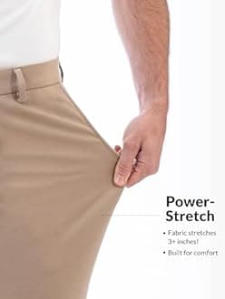 The Pant Project Luxurious, Stretchy Casual Pants for Men, Stylish, Fashionable Slim-Fit Men's Pants for Office or Party, With Expandable Waist and 4-Way Stretch
