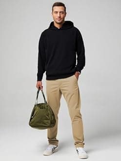 JMIERR Men's Chino Pants Casual Elastic Waist Tapered Golf Trousers