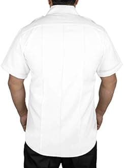 First Class 100% Polyester Short Sleeve Men's Uniform Shirt White