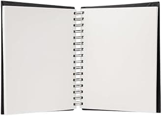 amazon basics A5 Artists Wiro Bound Sketch Book | 120 Perforated Pages | Black Hardcover for Pencil, Chalk, Graphite, Crayon & Ink | Ideal for Drawing, Sketching, Design & Architecture (Pack of 1)
