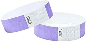 Tyvek Wristbands 3/4 inch 100 Pack, Paper Like Bracelets Used for Events, Nightclubs, waterparks etc. Lavender