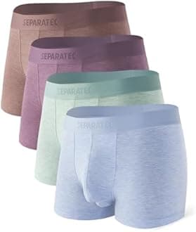 Separatec Mens Trunks Underwear with Dual Pouch Mens Underwear, Soft Breathable Rayon Made from Bamboo Trunks for Men
