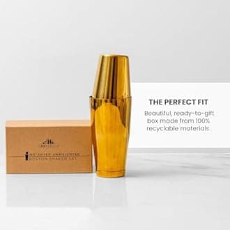 Premium Weighted Cocktail Shaker Set: Two-Piece Pro Boston Shaker Set. 18oz & 28oz Martini Drink Shaker