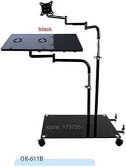 OK610 OK611 Bedside Moving Laptop Stand Adjustable Sofa Computer Monitor Holder Mount +Keyboard Holder Rotating Laptop Table (Color : DL-OK610W)