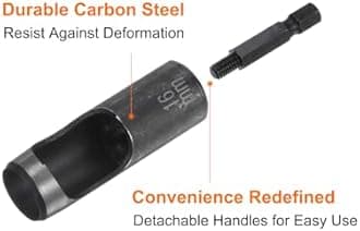 HARFINGTON 4pcs 15mm,16mm Leather Hollow Hole Punch 1/4" Hex Shank for Drills, Belt Hole Punch Punching Cutter Tool for Leathercraft Working