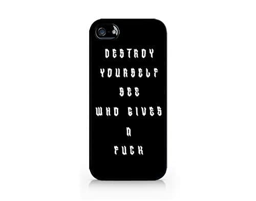 Destroy Yourself - BLACK - iPhone 5/5S - Hard Plastic Phone Case - Black Phone Case