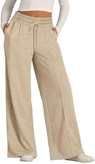 Womens Wide Leg Sweatpants Lightweight High Waisted Joggers with Pockets Baggy Comfy Drawstring Lounge Pants 2024