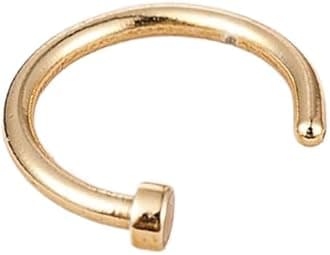 Sterling C-Shape Plain Gold Nose Rings, 316L Surgical Steel, 20g, 0.8mm Thickness, 10mm Diameter