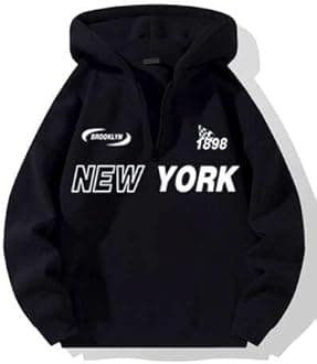 Half Zipper Printed Hoodies for Men | Men's Sweatshirt