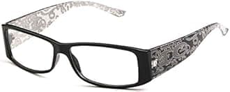 Newbee Fashion- IG High Fashion Stylish Floral Design Women Rectangular Plastic Frames Clear Lens Eye Glasses Flat Top