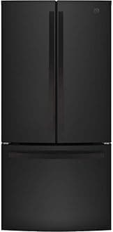 GE 24.7 Cu. Ft. French Door Refrigerator with Internal Water Dispenser – Black (Model GNE25JGKBB)