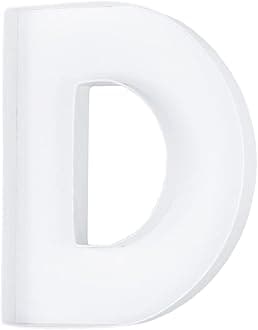 8" Small Fillable Cardboard Number Shaped Mache Kids (White, D)