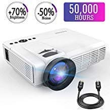 Mini Projector,2018 Upgraded LED Video Projector +70% Brighter,176" Display Portable Home Theater Projector Support 1080P Compatible with HDMI VGA AV USB TF Xbox Amazon Fire TV Stick