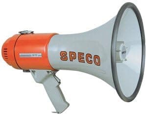 Speco Technologies MEGAPHONE, white, full-size (ER370)