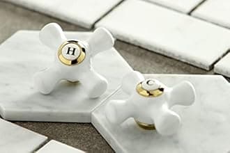 Kingston Brass KB1604PX Heritage 4-Inch Centerset Lavatory Faucet with Porcelain Cross Handle, Polished Chrome and Polished Brass