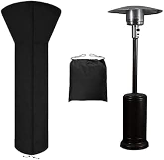 Easy-Going Patio Heater Cover with Zipper and Storage Bag, Waterproof Outdoor Heater Cover Dustproof, UV-Resisant, Wind-Resistant (89"H x 33"D x 19"B, Black)