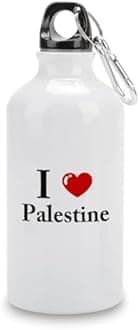 I Love Palestine Water Bottles Palestine National Flag Aluminum Water Bottle 14 OZ Portable Travel Bottle for Travel Gym Camping Hiking