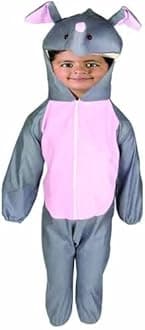 Animal dress for kids | wild animal costume for boys & girls | school function theme party fancy dress 2-8 years (4-5 Years, Elephant)