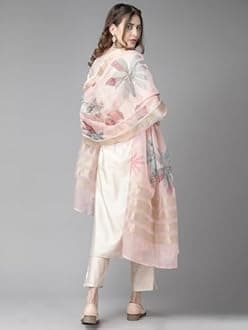 INDO ERA Women's Embroidered Viscose Straight Kurta Trouser With Dupatta Set (RRRRR2439)