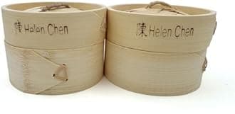 Helen's Asian Kitchen 97008 Dim Sum Food Steamer with Lid, Natural Bamboo