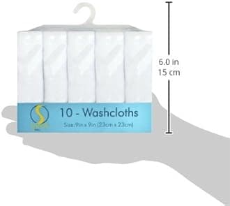 Spasilk 10 Pack washcloth, White