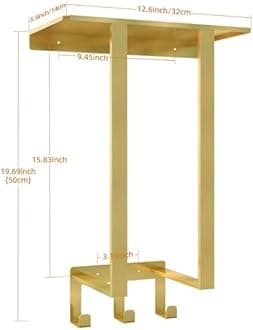 Gold Towel Racks for Bathroom, BETHOM Towel Storage Racks with Shelf Wall Mounted, Hand Towel Holder with 3 Hooks for Hand Towel