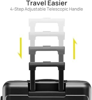 NINETYGO Carry on Luggage 22 X 14 X 9 Airline Approved, 20 Inch Luggage for 3-5 Days Travel, Double Spinner Wheels, 100% Hardshell PC, TSA Lock