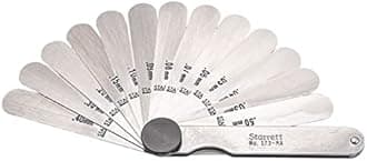 Starrett 173MA Thickness Gage Se With Straight Leaves, 0.03-0.50 mm, 13 Leaves