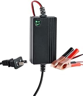 OMT 12V Battery Charger and Maintainer, Multipurpose Set for Charging Boats Motorcycles ATVs Riding Mowers & Car Truck SUV RV Maintenance with Smart 3 Stage Charging & Power Indicator