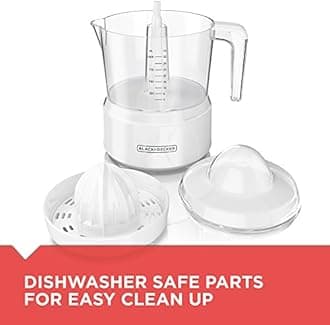 BLACK+DECKER CJ650W Citrus Juicer with 32oz Plastic Jar, White