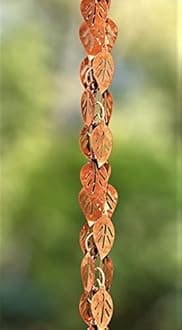 Monarch Copper Cascading Leaves Rain Chain
