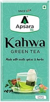 APSARA Green Tea Detoxifying Kahwa Green Tea Spiced Green Tea For Weight Loss Natural Body Cleanse & Immunity Booster (Pack Of 10 Tea Bags)
