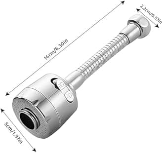 Movable Kitchen Sink Tap Spray Head, 360° Rotatable Anti-Splash Faucet Extender with Hose, Sprayer Head Faucet Sprayer Attachment with 2 Modes for Kitchen Bathroom, Silver, 16 x 5 cm