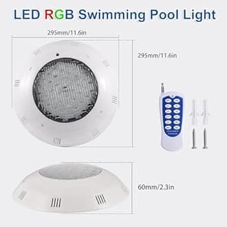 Aiwewin LED Pool Light with Remote Control for Inground Pools, AC12V 35W RGB Dimmable Submersible Pool Lights Underwater Color Changing IP68 Swimming Pool Light
